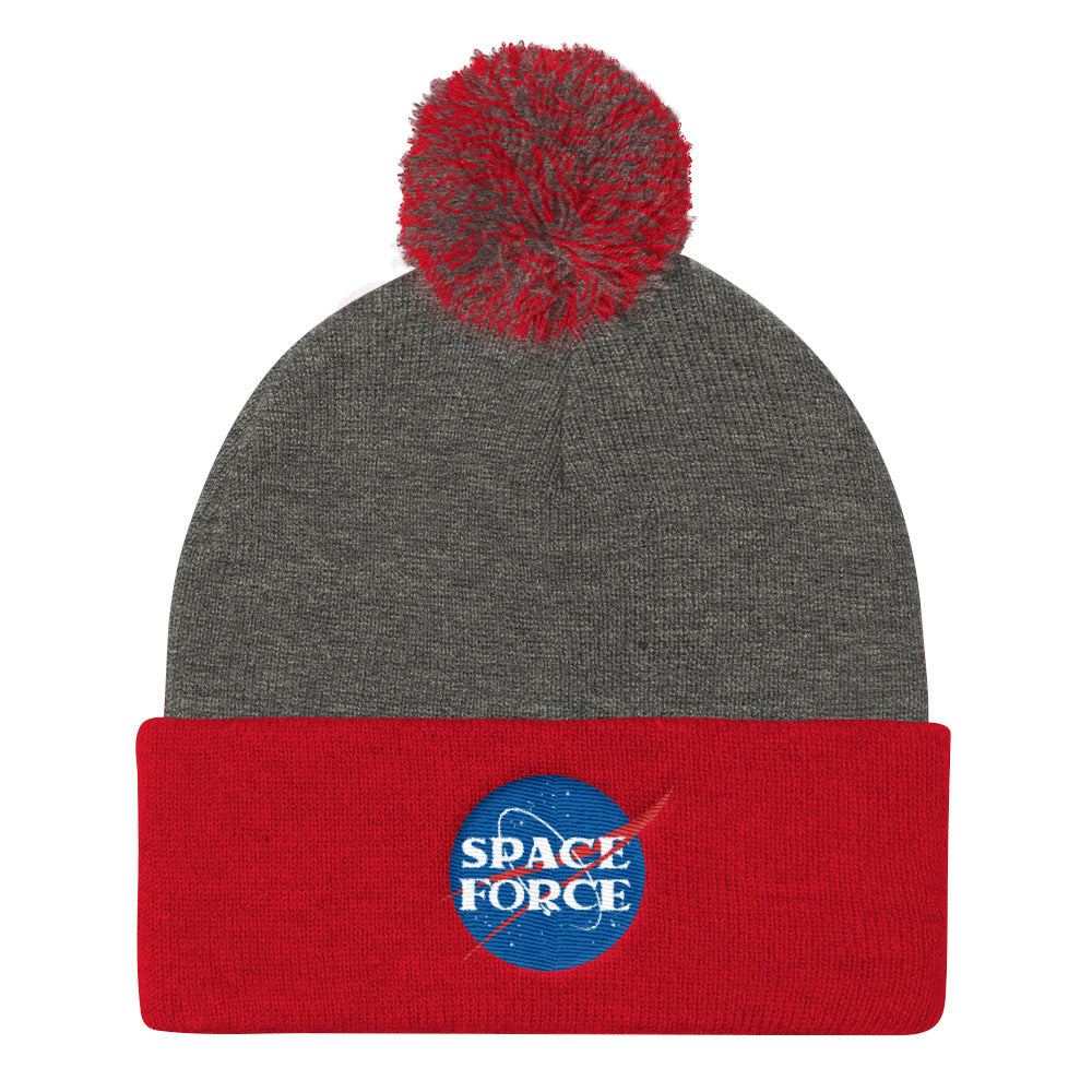 Space Force Pom Pom Knit Cap