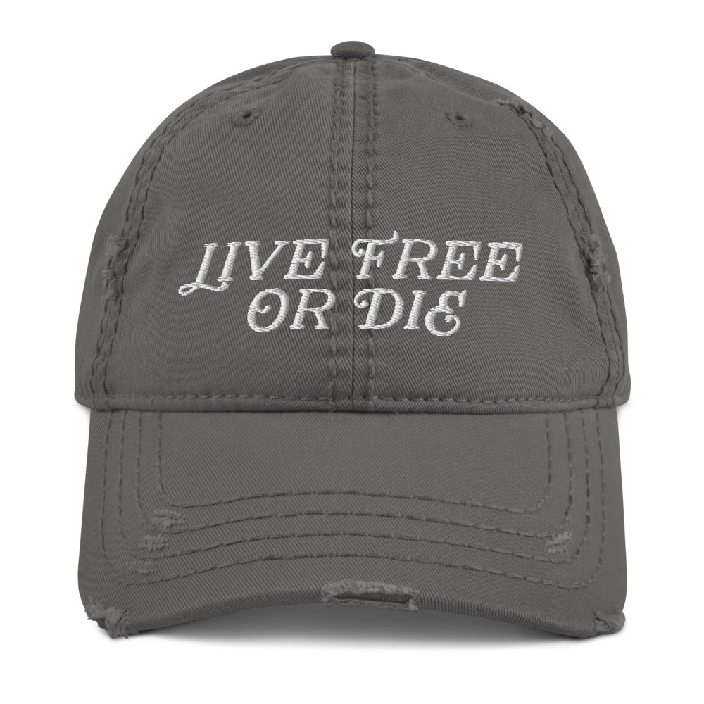Live Free Or Die Distressed Dad Hat