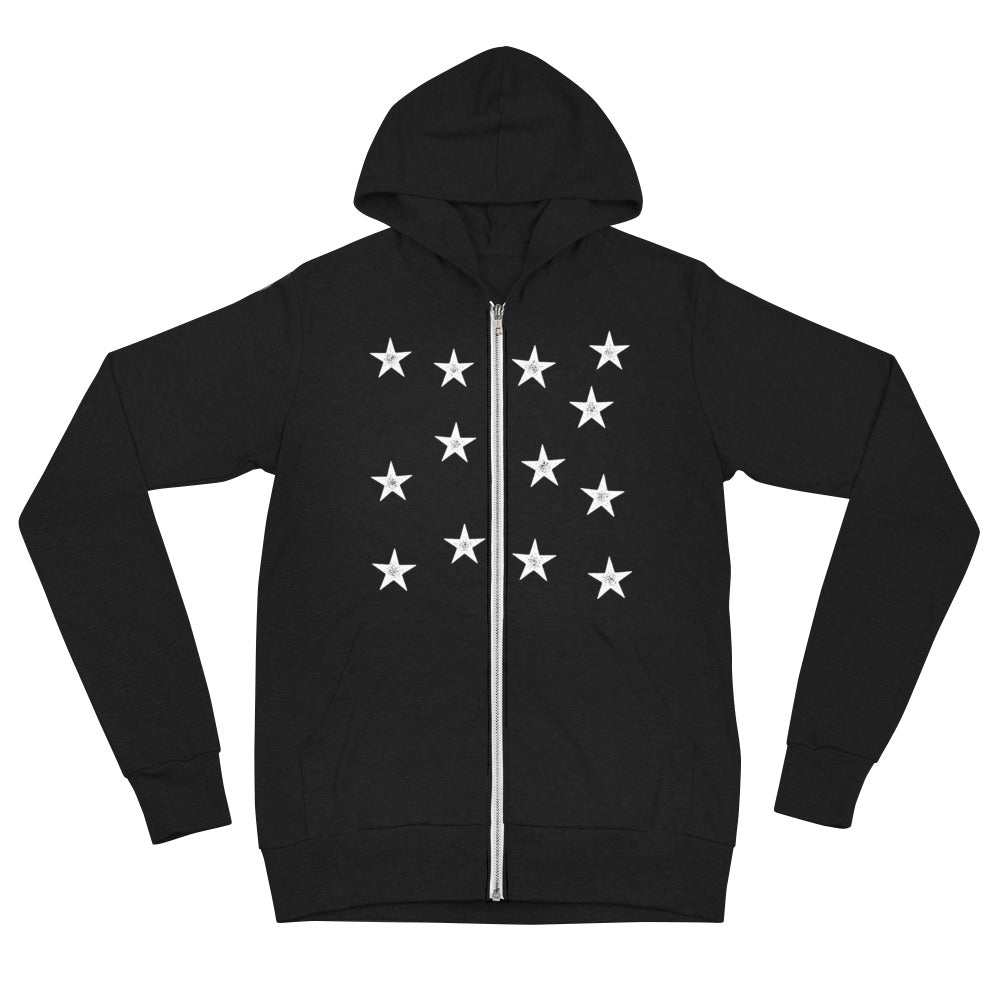 13 Stars Tri-Blend Zip Hoodie Sweatshirt