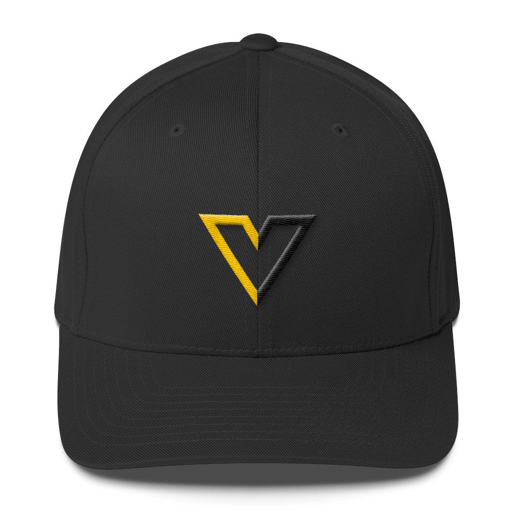Voluntaryist V 3D Embroidered Flexfit Fitted Cap