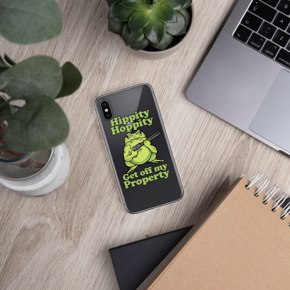 Hippity Hoppity Get Off My Property Clear iPhone Case
