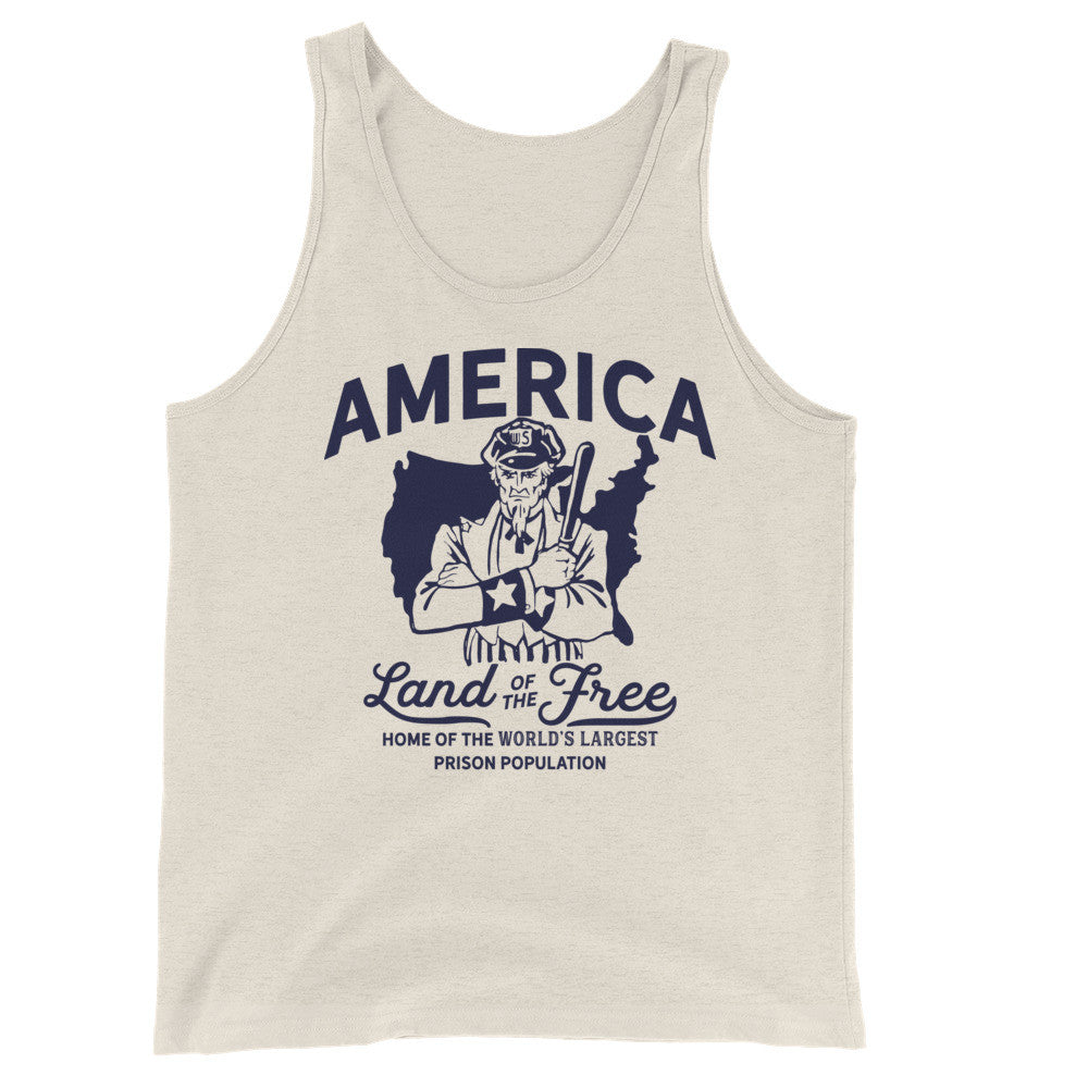 America Land of the Free Home of the World&#39;s Largest Prison Population Tank Top
