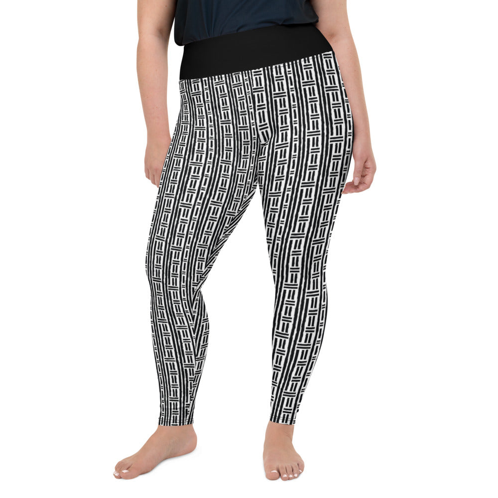 Rhythm Black and White Plus Size Leggings