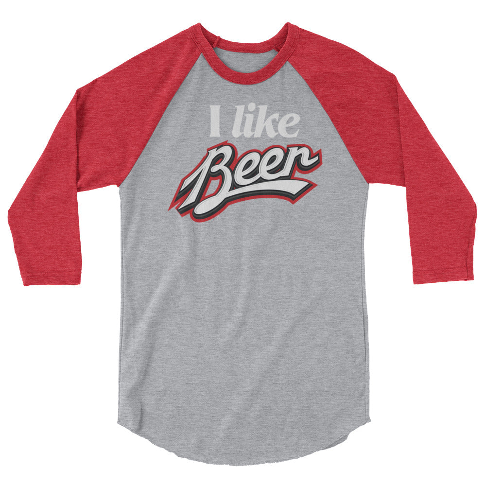 I Like Beer 3/4 Sleeve Raglan Softball Shirt