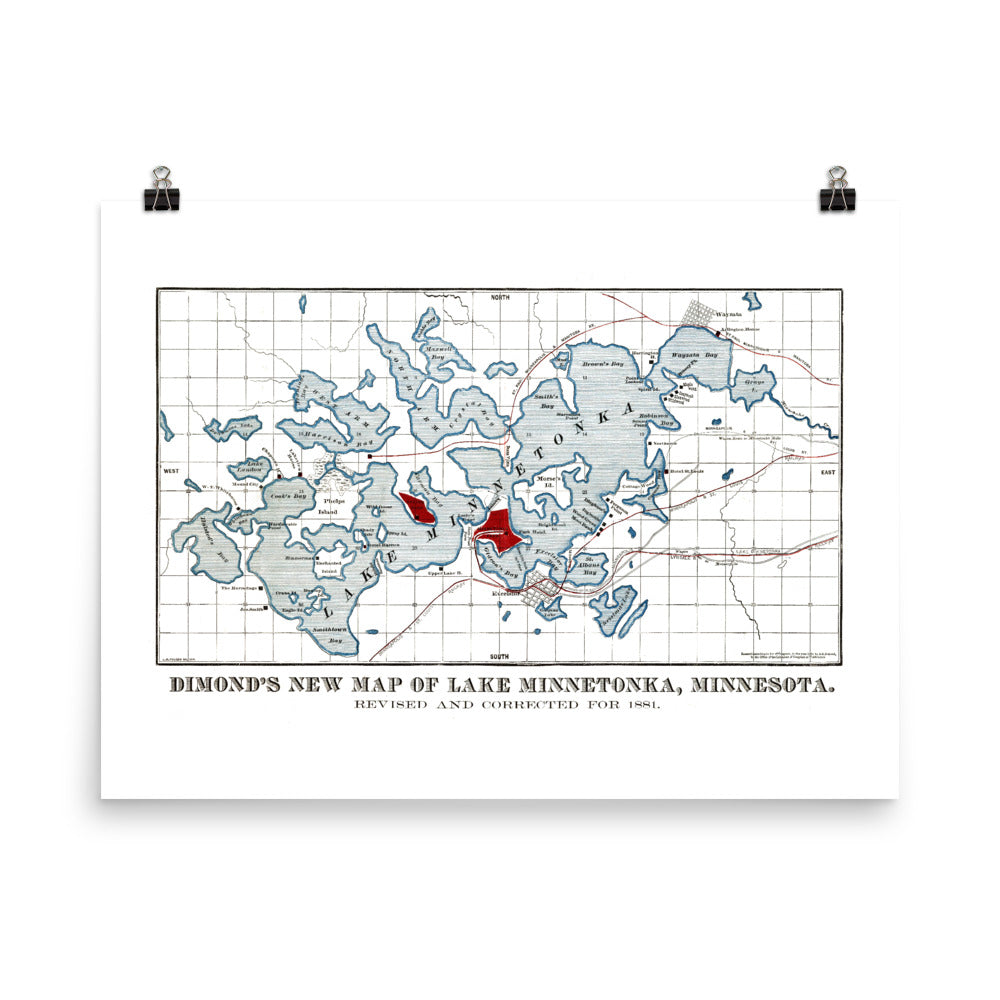 Lake Minnetonka 1881 Map Print