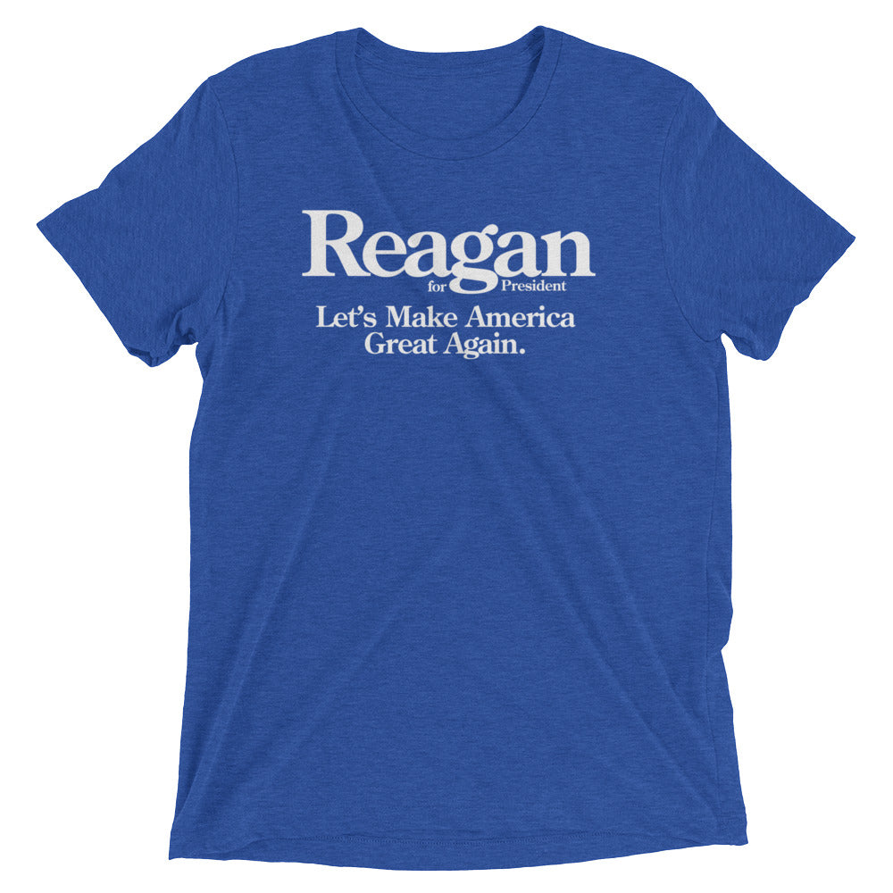 Reagan Let&#39;s Make America Great Again Tri-Blend Retro T-Shirt