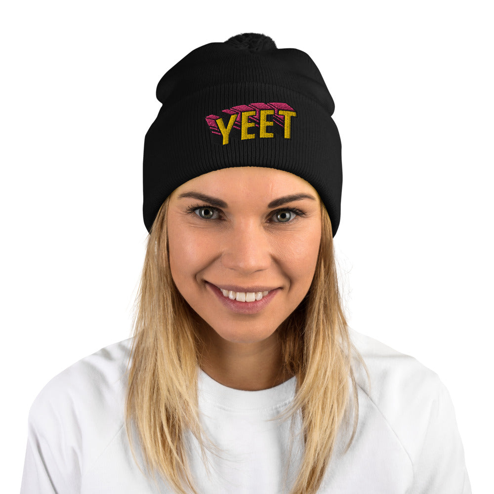 YEET Pom-Pom Beanie