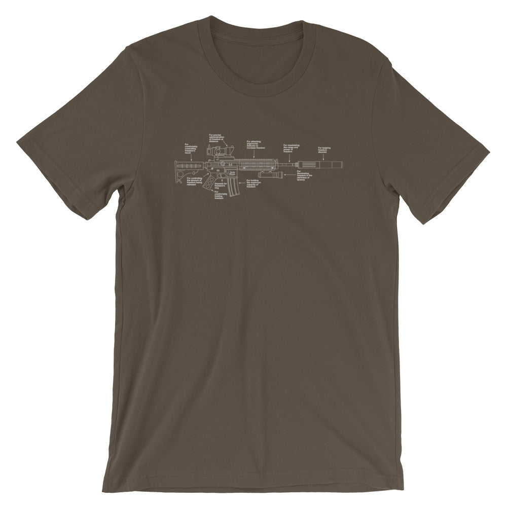 Components of Freedom Carbine Schematic T-Shirt