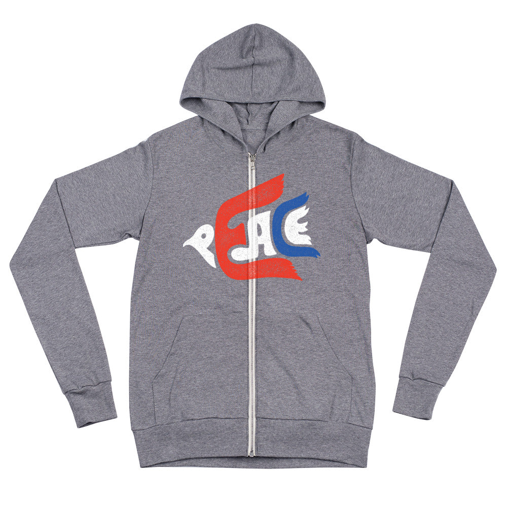Peace Dove Typography Tri-Blend Hoodie Sweatshirt