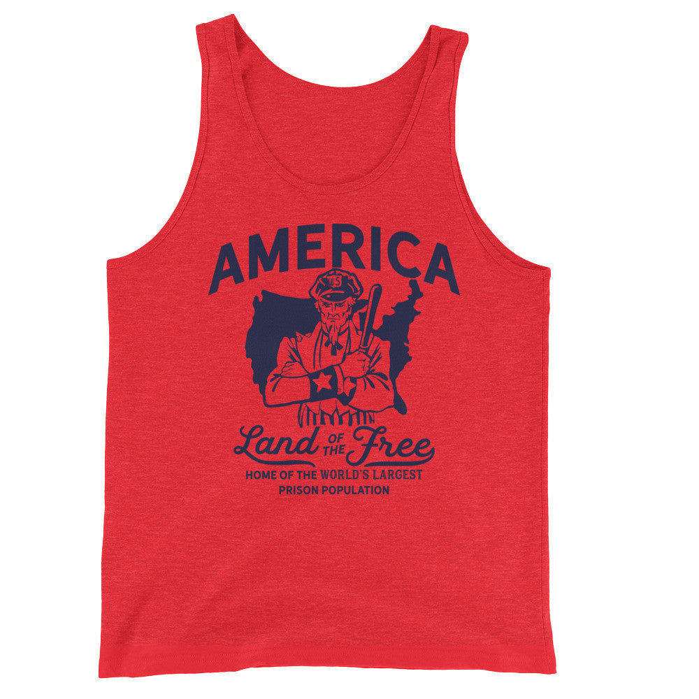 America Land of the Free Home of the World&#39;s Largest Prison Population Tank Top