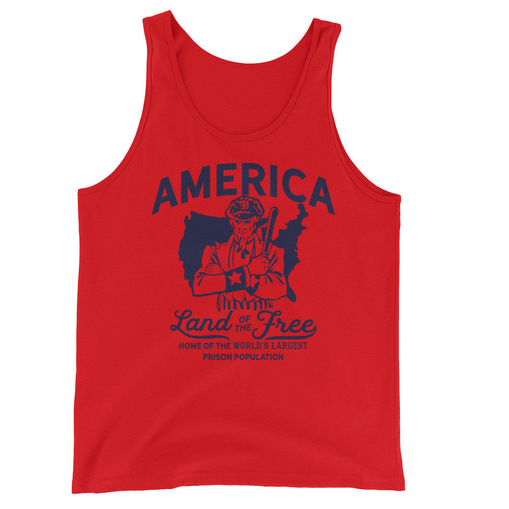America Land of the Free Home of the World&#39;s Largest Prison Population Tank Top