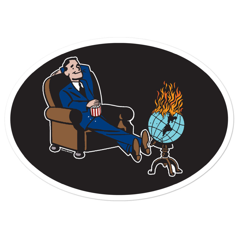 Watch the World Burn Oval Sticker