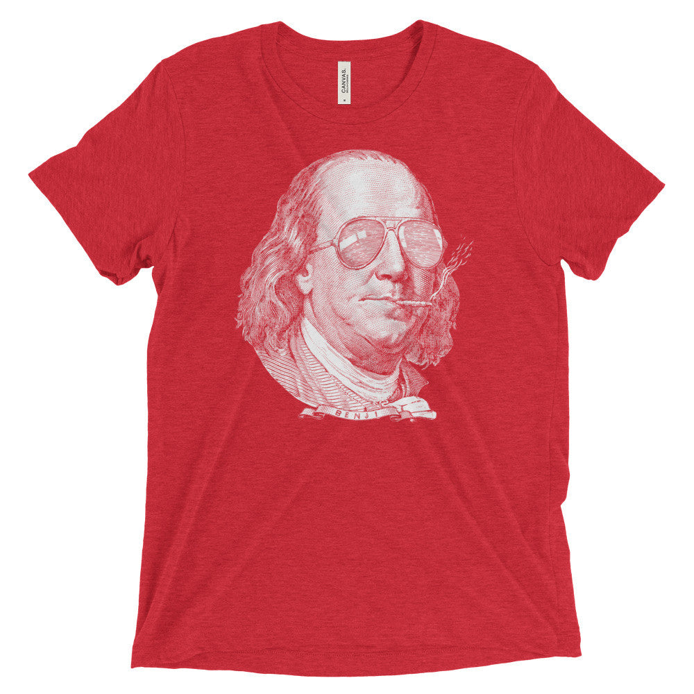 配送員設置送料無料 Benjamin Franklin Parody Tシャツ - トップス