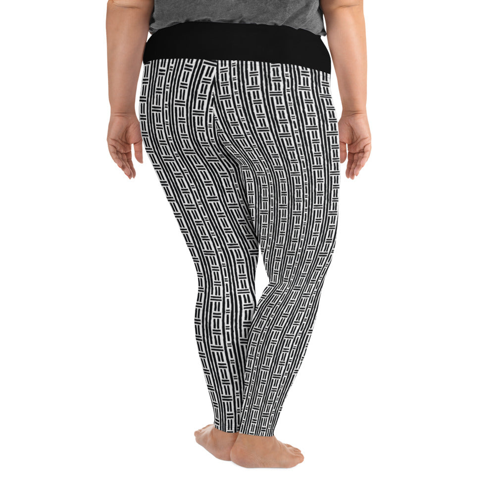 Rhythm Black and White Plus Size Leggings