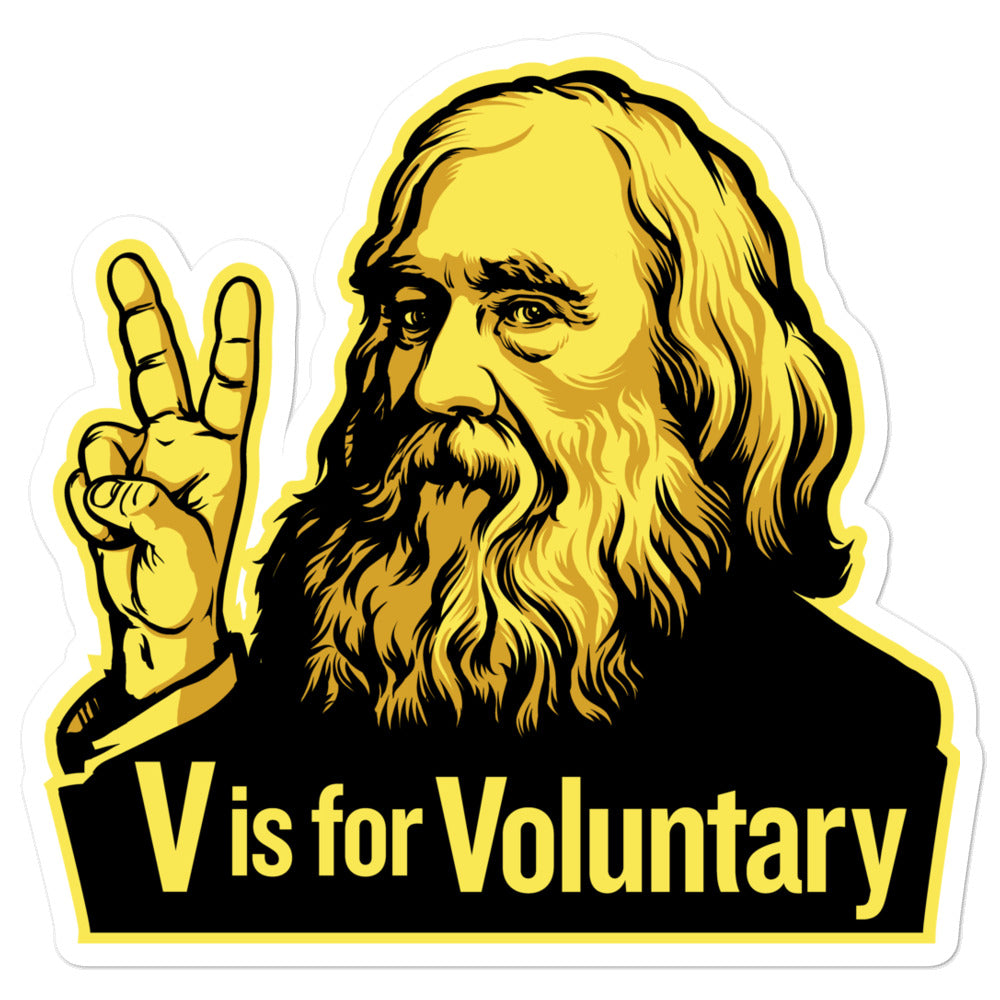Lysander Spooner V Is For Voluntary Sticker