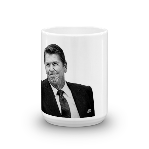 President Ronald Reagan Flipping the Bird Mug