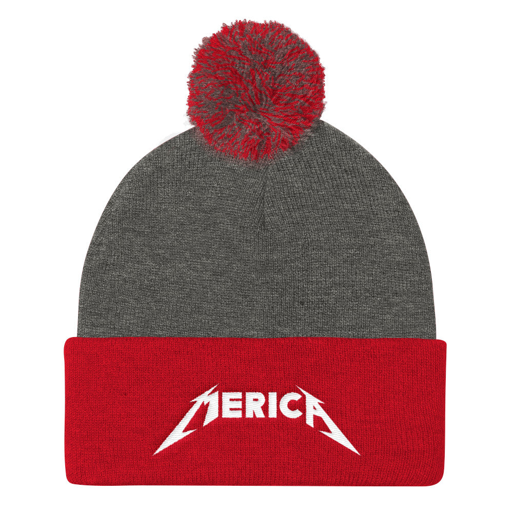 Merica Pom Pom Knit Cap