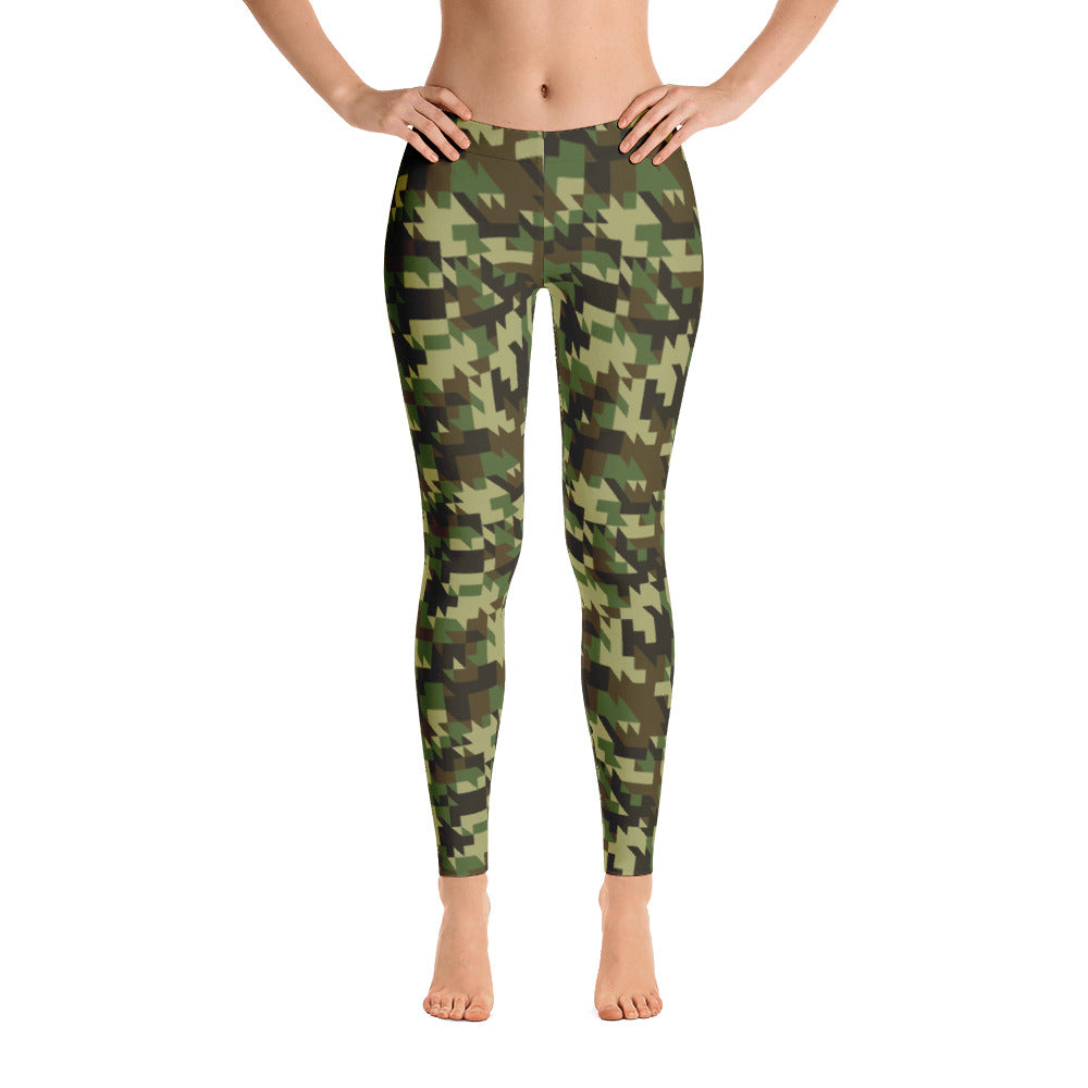 Geomaze Woodland Camouflage Handsewn Leggings
