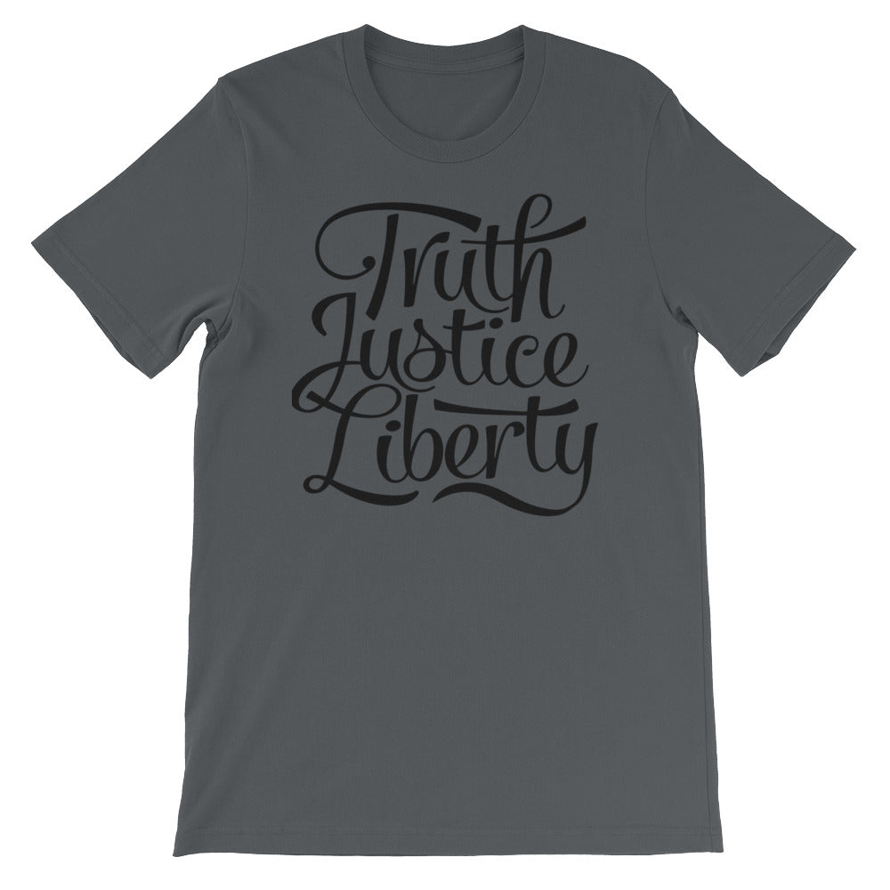Truth Justice Liberty Typographic T-Shirt