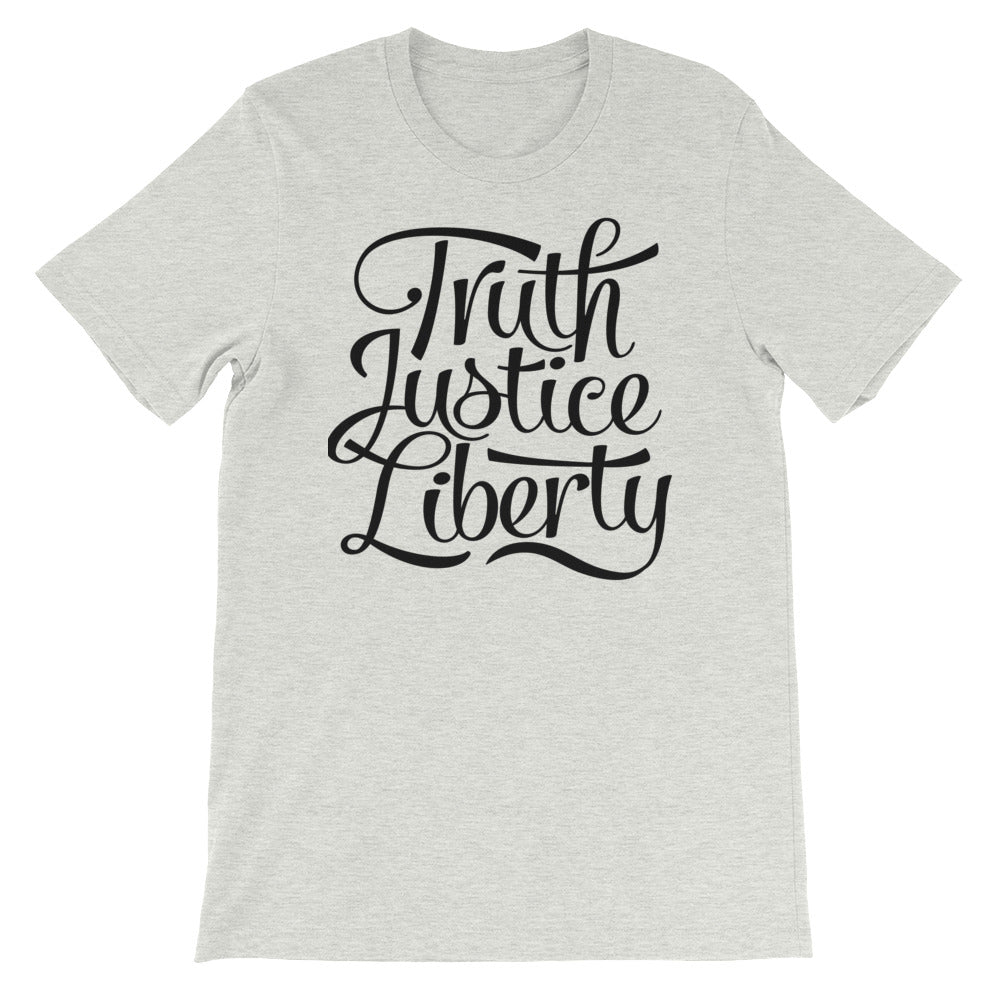 Truth Justice Liberty Typographic T-Shirt