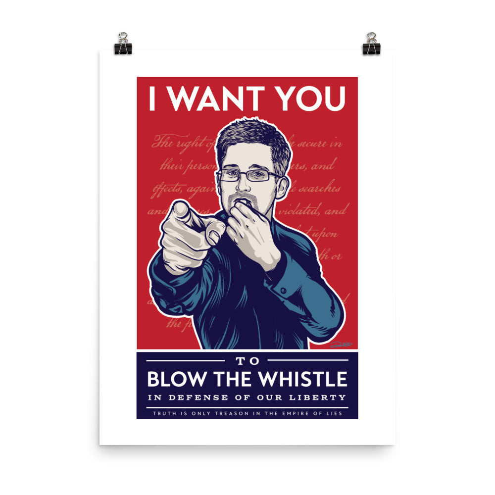 I Want You To Blow The Whistle Edward Snowden Print