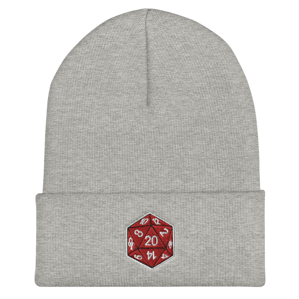 20 Sided Die Cuffed Beanie