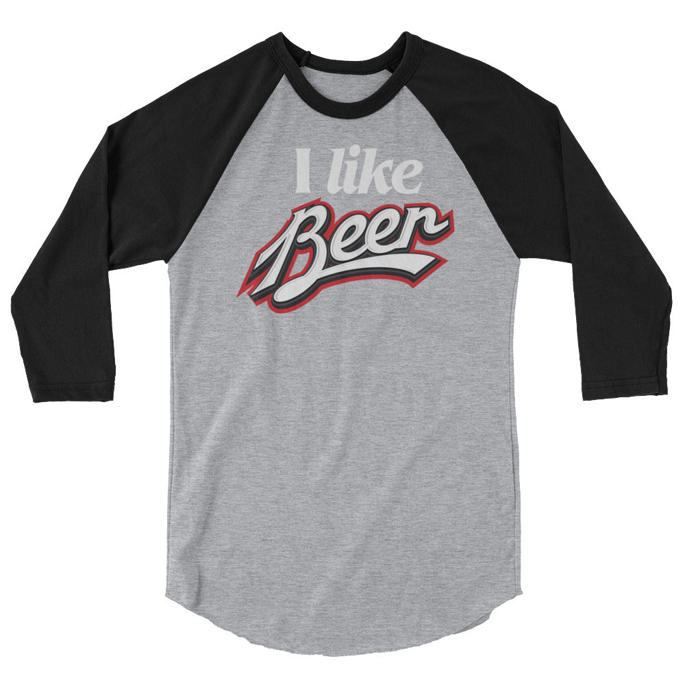 I Like Beer 3/4 Sleeve Raglan Softball Shirt