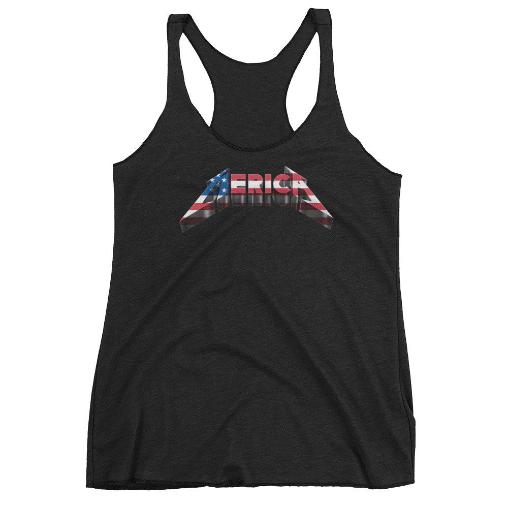Merica Triblend Ladies Racerback Tank Top
