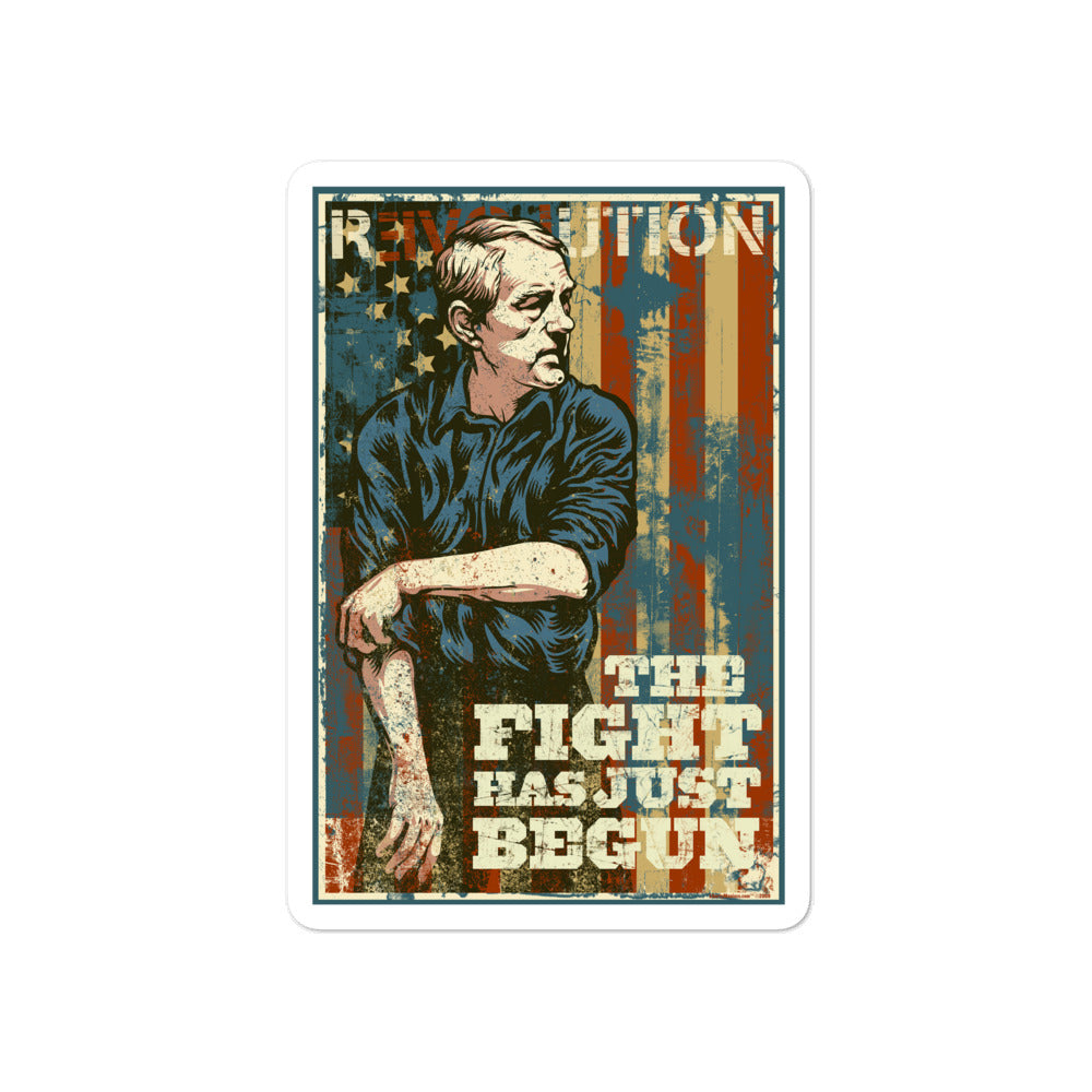 The Fight Has Just Begun Ron Paul Retro Sticker.