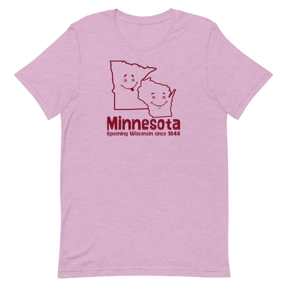 Minnesota Spooning Wisconsin Since 1848 Short-Sleeve Unisex T-Shirt