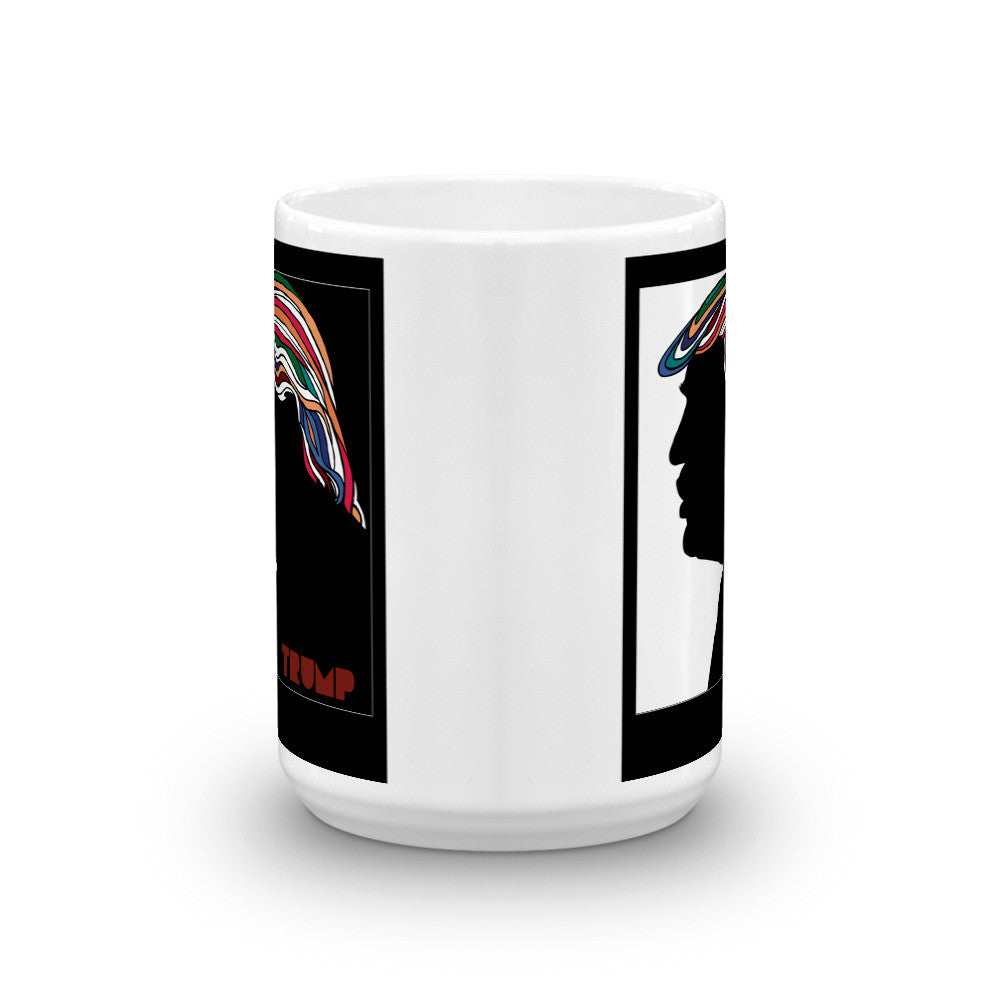 Donald Trump Psychedelic Hair Milton Glaser Parody Mug