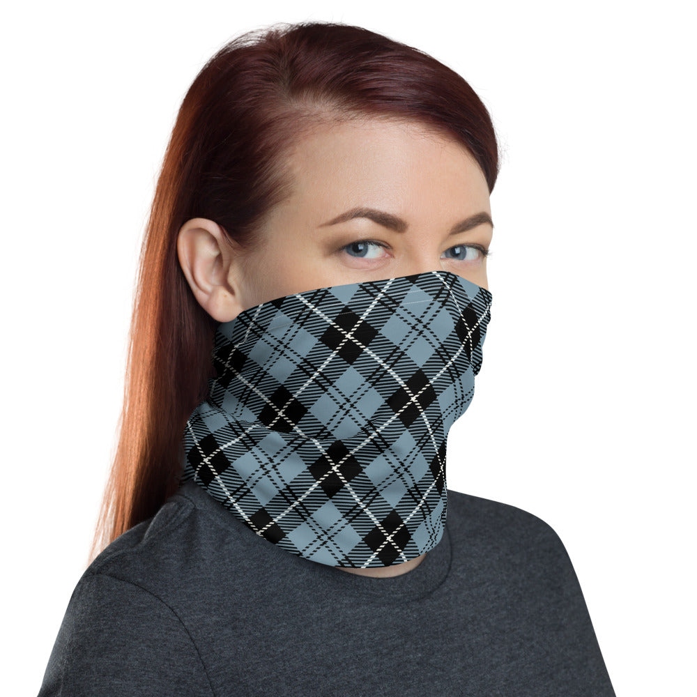 Denim Blue Plaid Neck gaiter