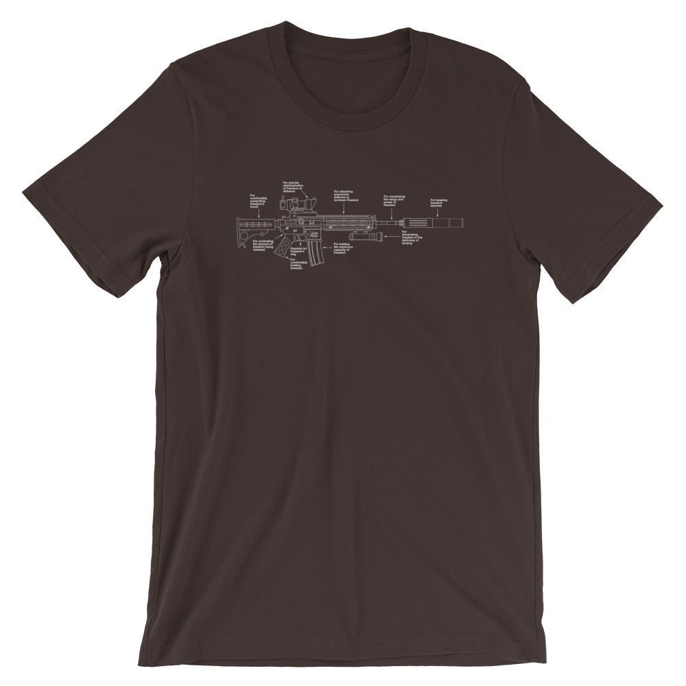 Components of Freedom Carbine Schematic T-Shirt