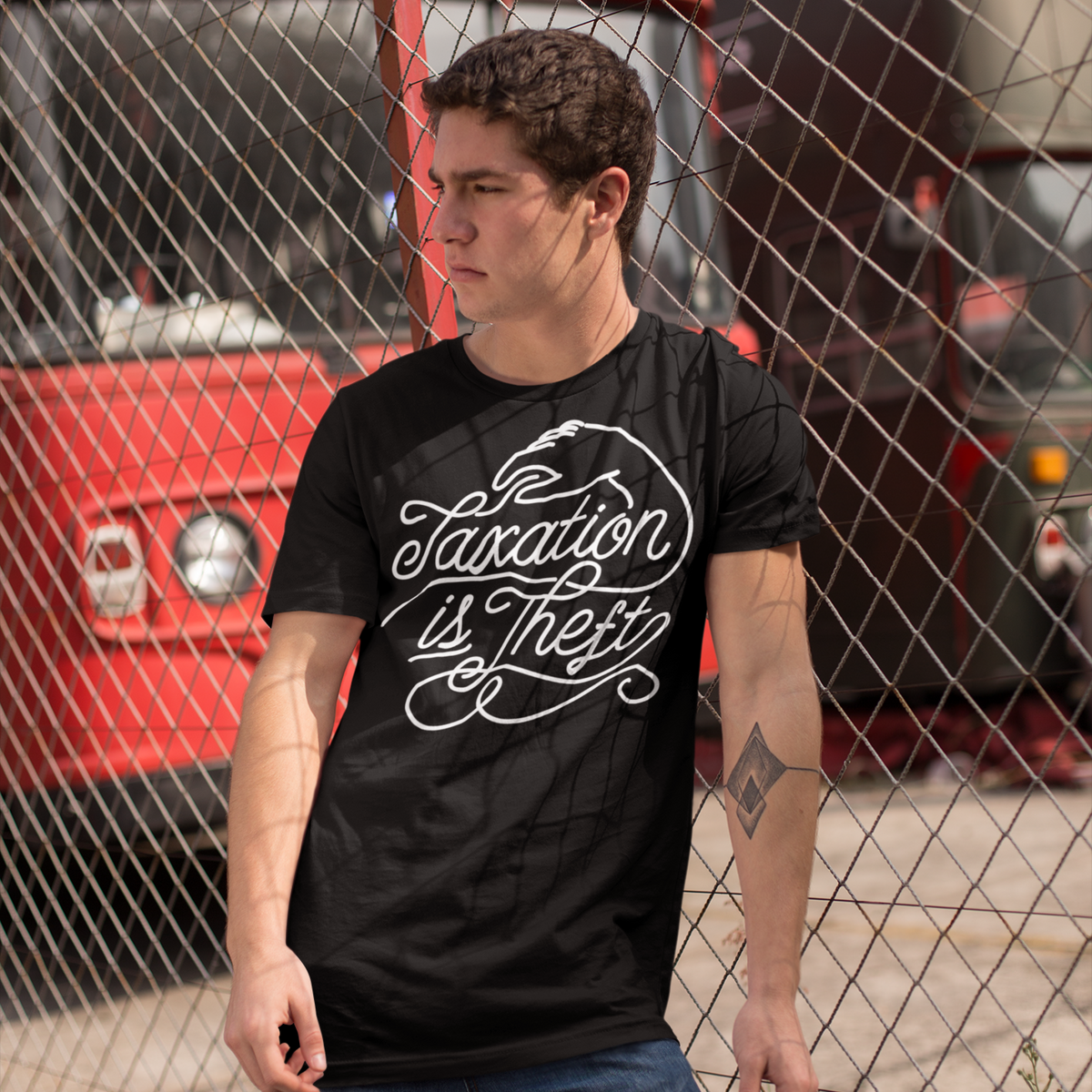 Taxation Is Theft Script T-Shirt