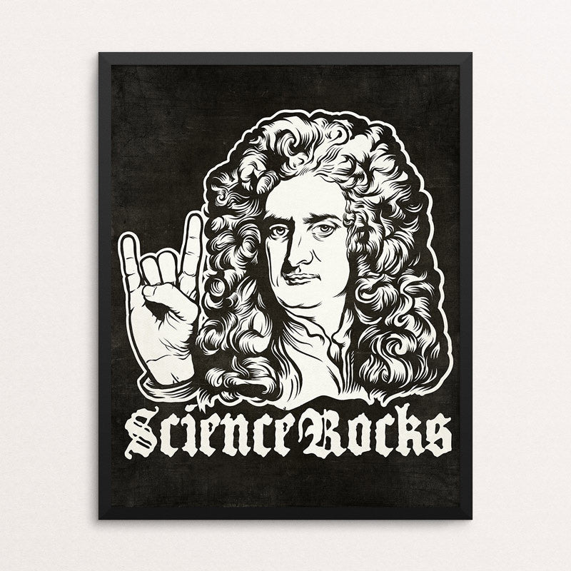 Sir Isaac Newton Science Rocks Giclée Print