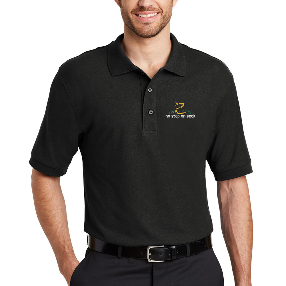 No Step On Snek Embroidered Silk Touch Polo Shirt