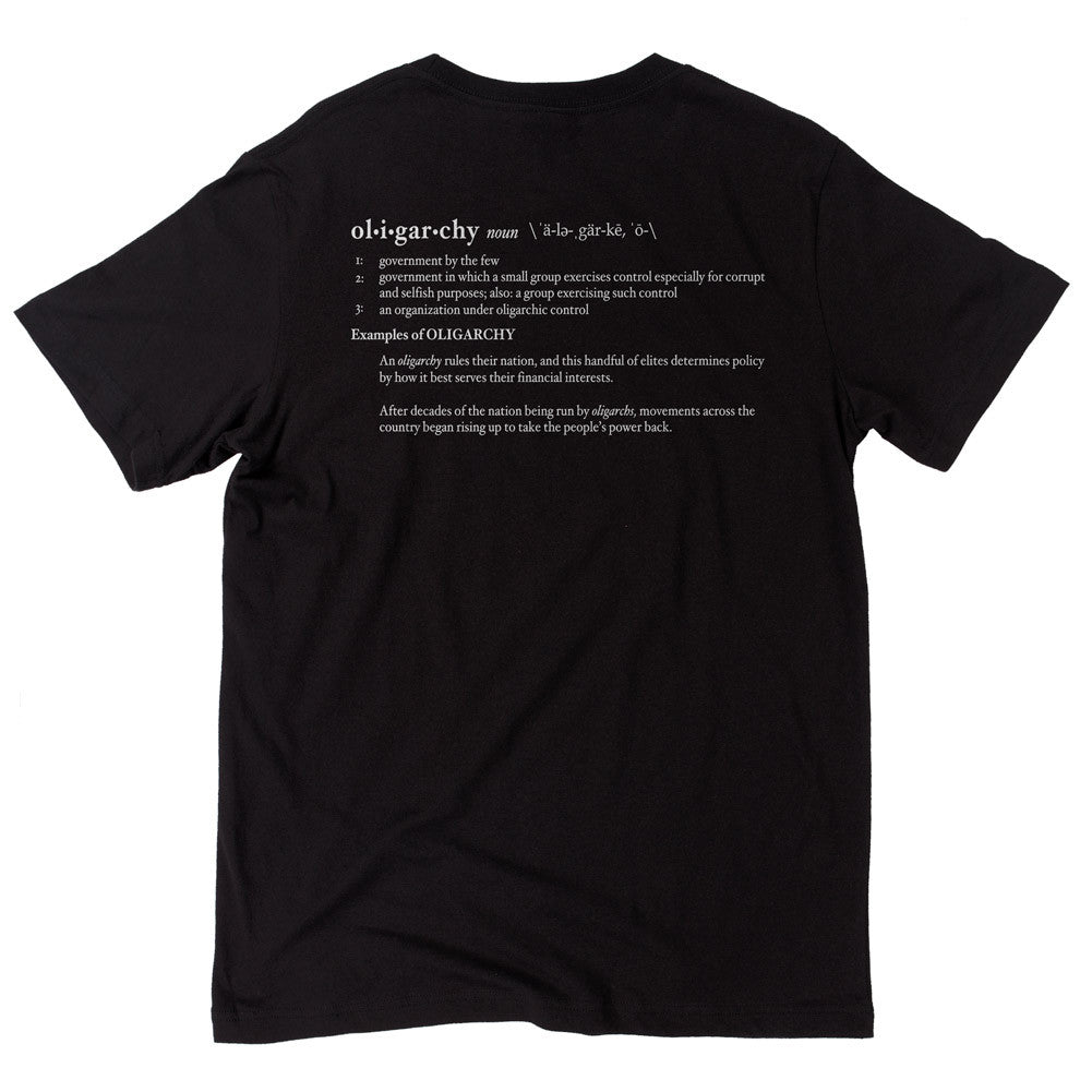 Oligarchy definition printed on back