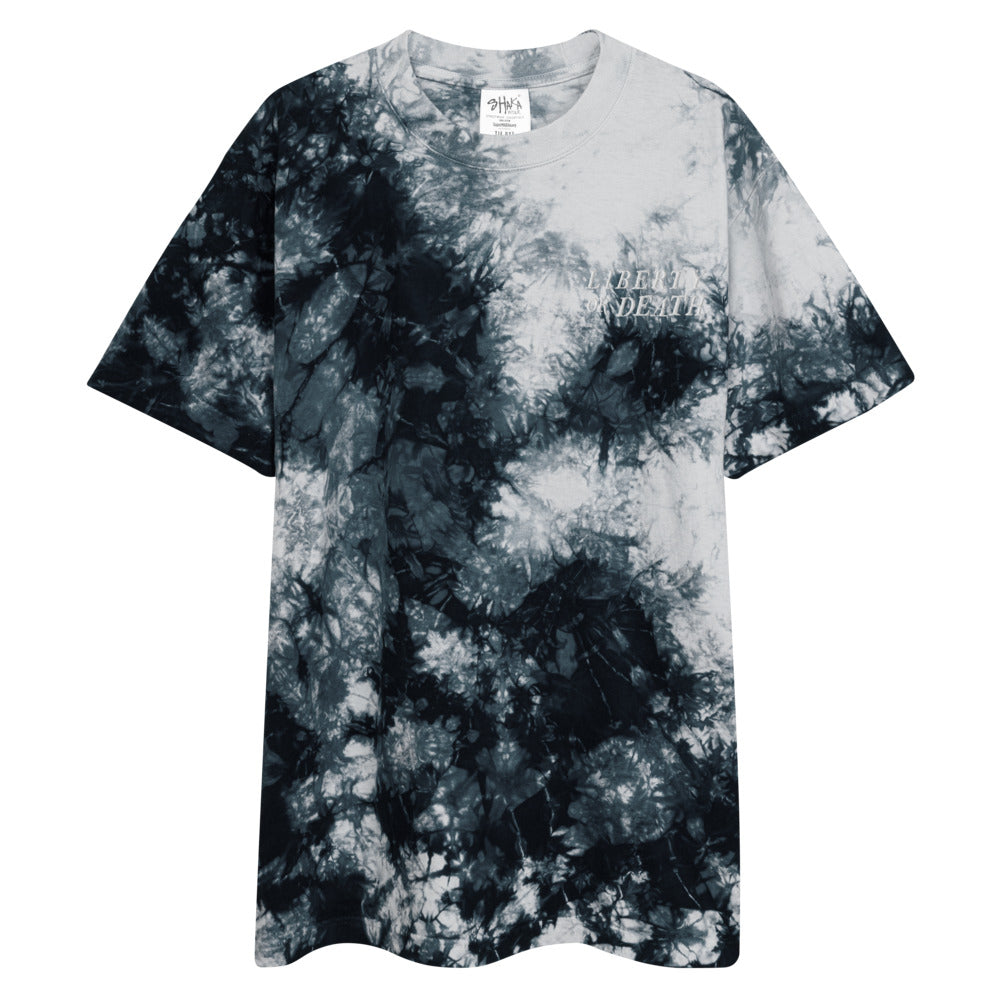 Liberty or Death Oversized Embroidered tie-dye t-shirt