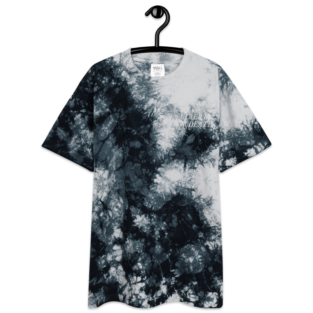 Liberty or Death Oversized Embroidered tie-dye t-shirt