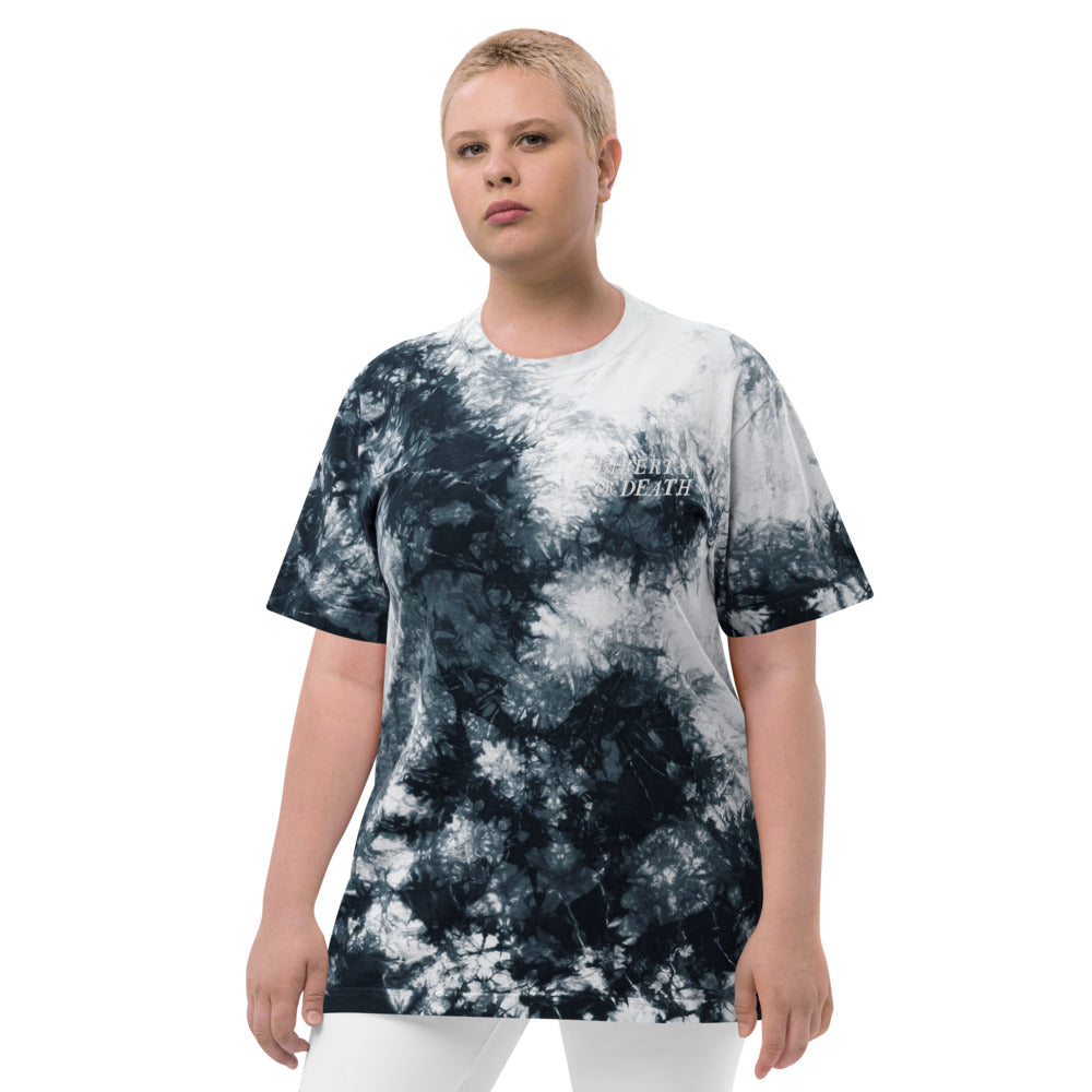 Liberty or Death Oversized Embroidered tie-dye t-shirt