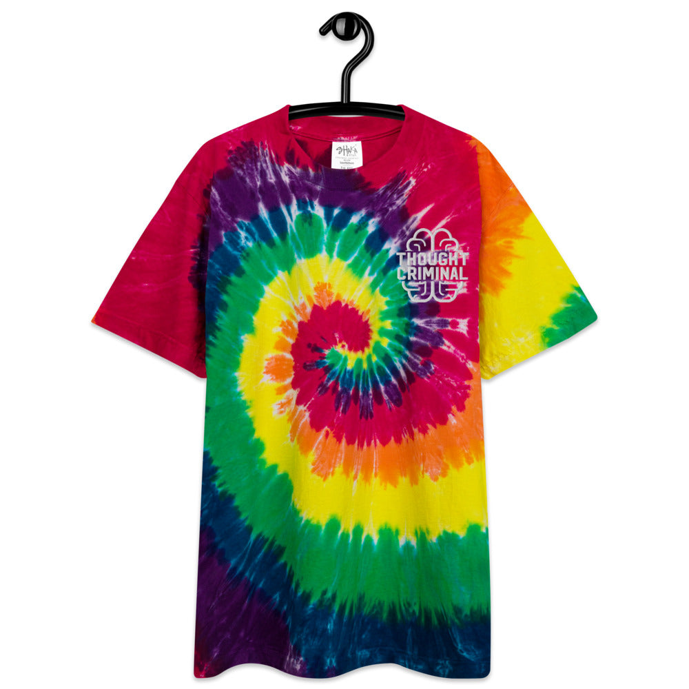 Though Criminal Oversized Embroidered Tie-Dye T-shirt
