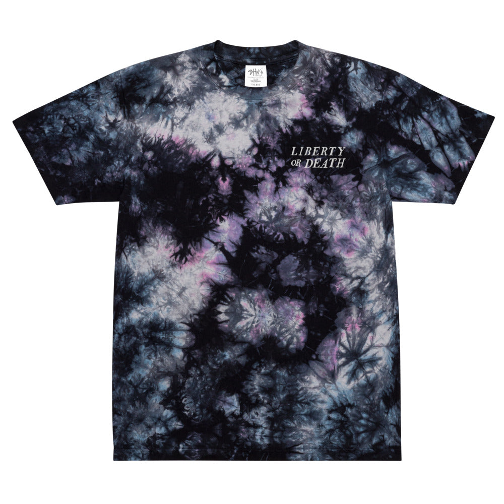 Liberty or Death Oversized Embroidered tie-dye t-shirt