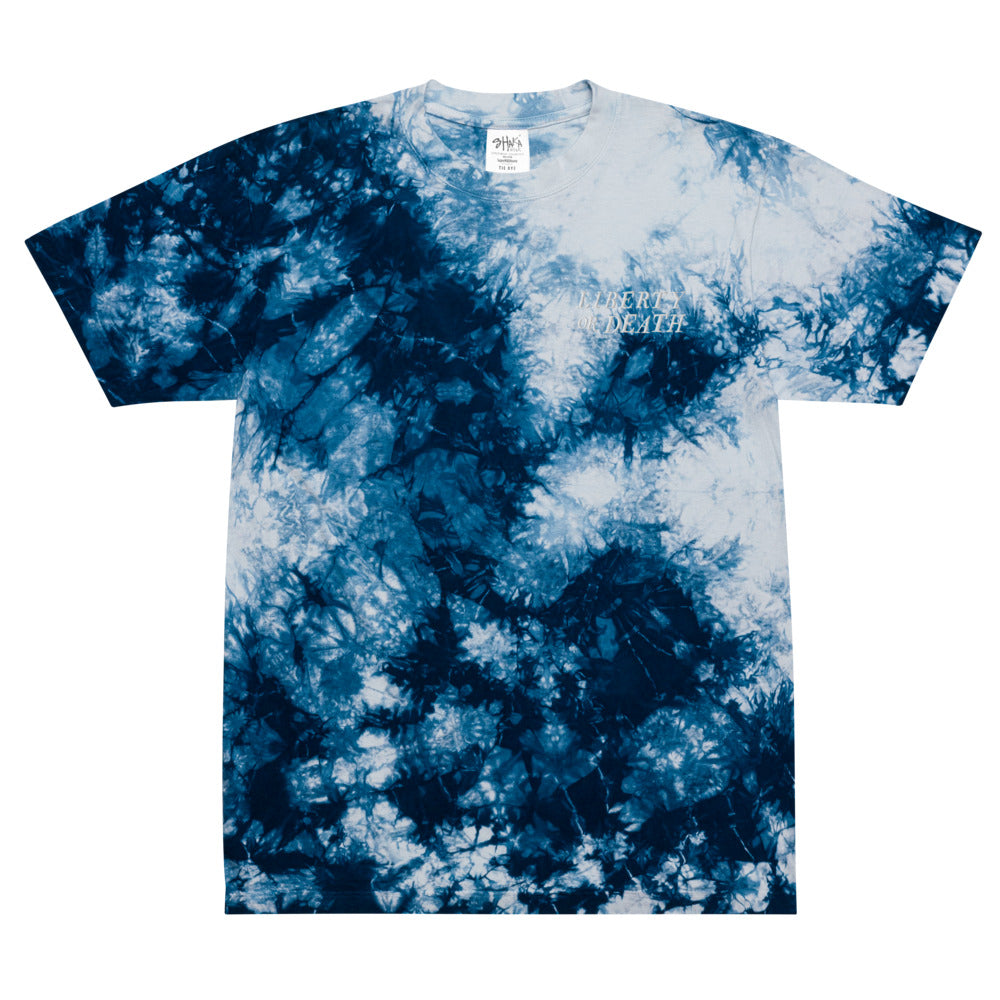 Liberty or Death Oversized Embroidered tie-dye t-shirt