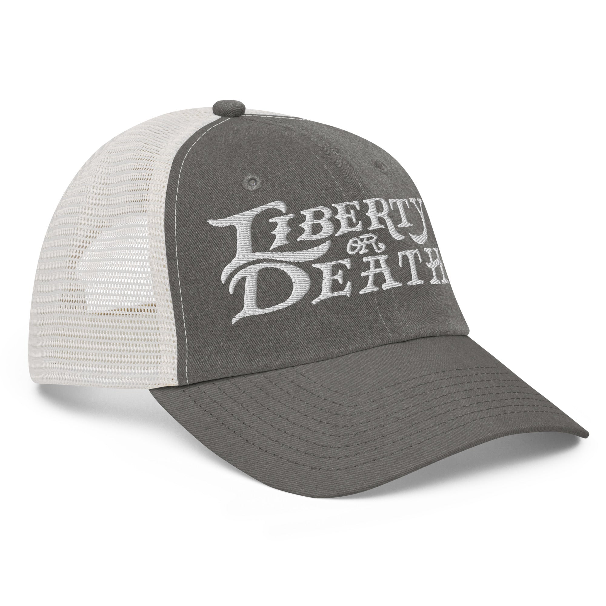 Liberty or Death Hand Lettered Pigment-dyed cap