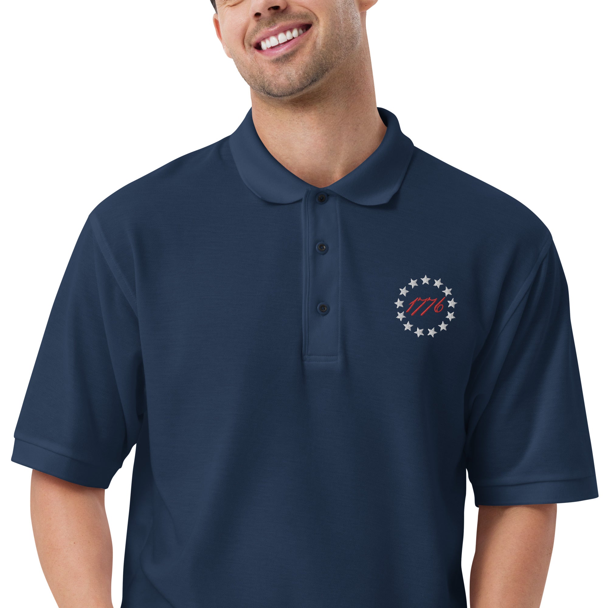 Betsy Ross 1776 Embroidered Men's Polo