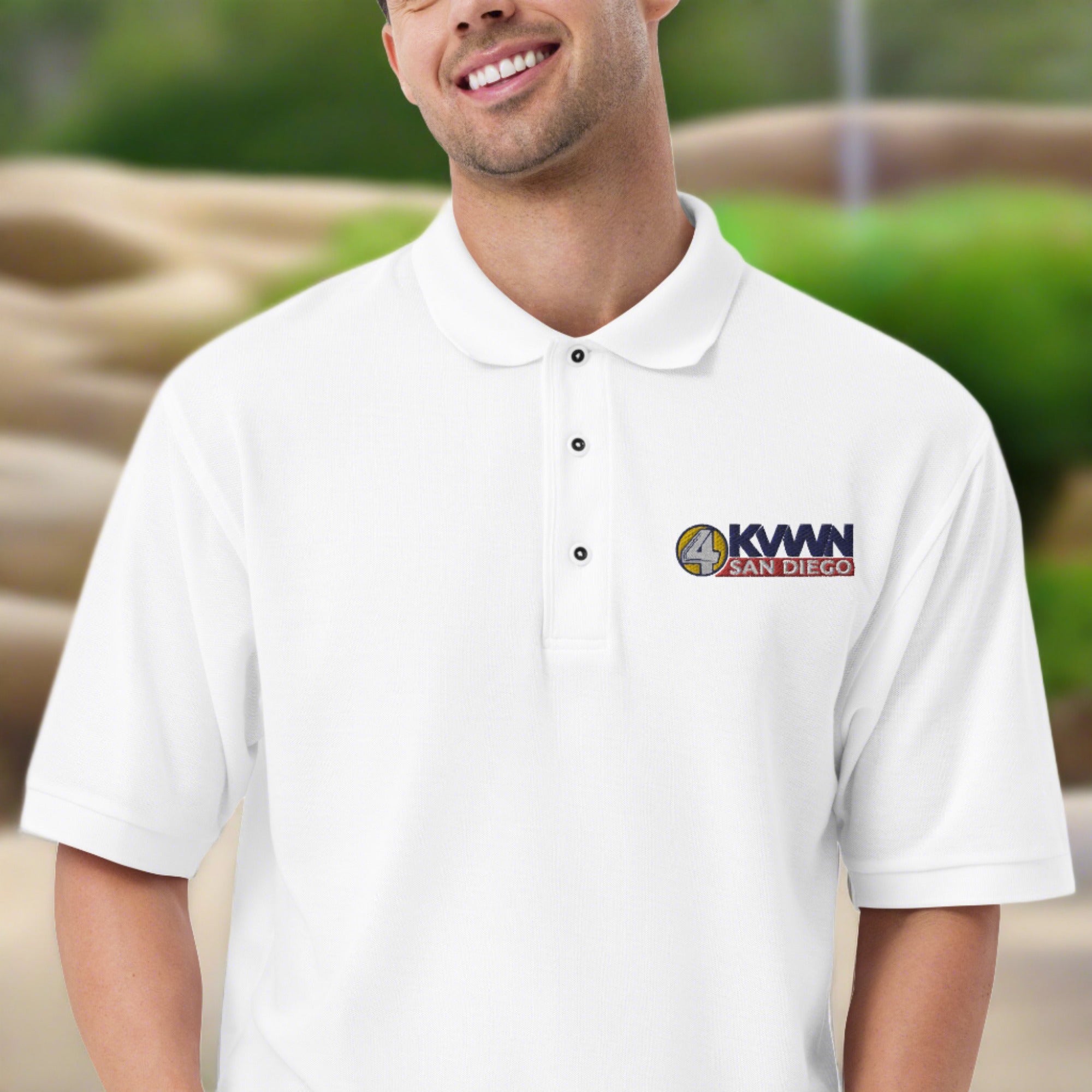 KVWN Channel 4 Anchorman Embroidered Men's Polo