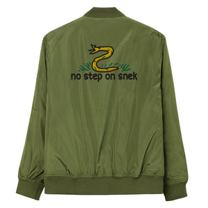 No Step on Snek Embroidered Bomber Jacket