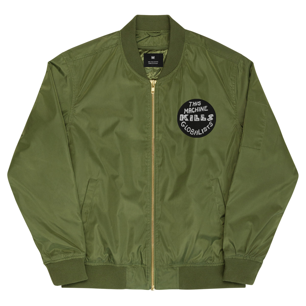 This Machine Kills Globalists Recycled Bomber Jacket