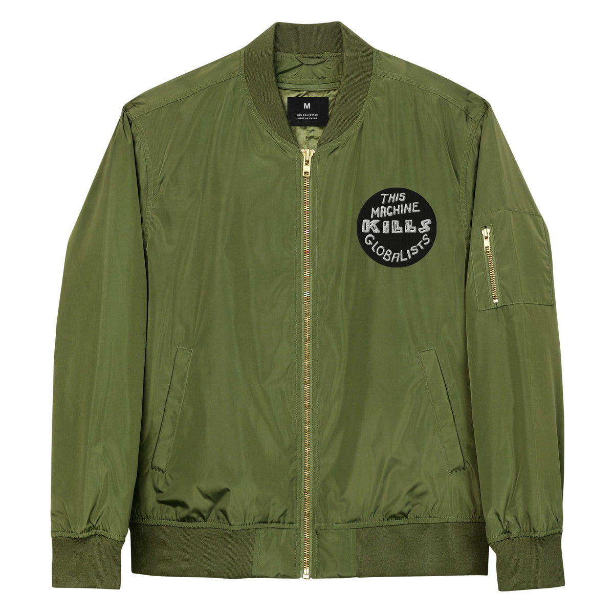 This Machine Kills Globalists Recycled Bomber Jacket