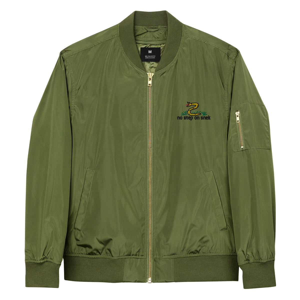 No Step on Snek Embroidered Bomber Jacket